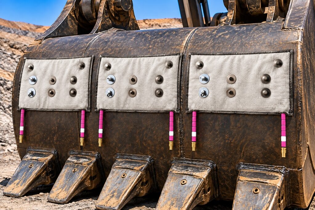 Mining Bucket with Three Heater Pads Magnetic flexible ceramic heaters